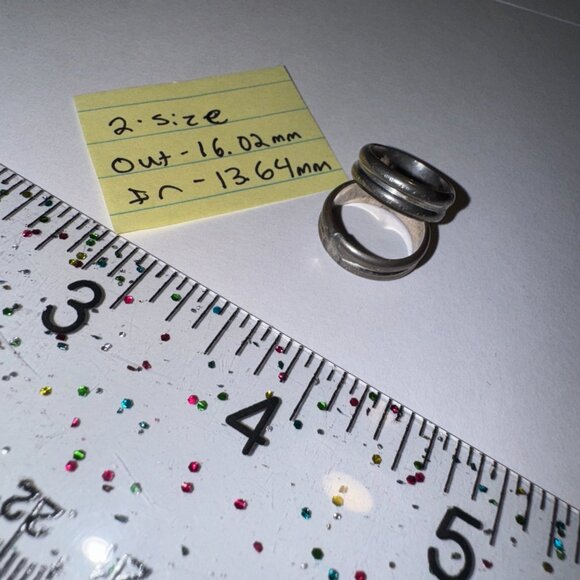 Sterling Silver Thick Double Band Ring, Size 2 - Picture 3 of 13